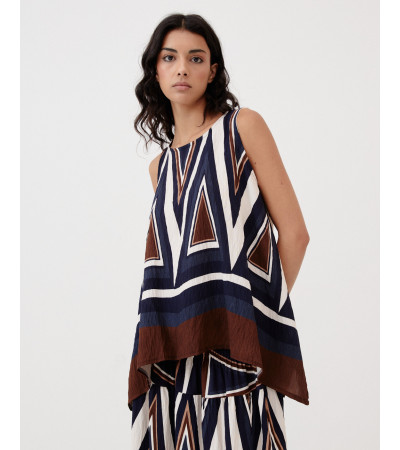 TOP ASIMÉTRICO FLUIDO ESTAMPADO | MULAYA