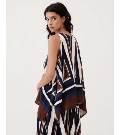 TOP ASIMÉTRICO FLUIDO ESTAMPADO | MULAYA