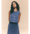 CROP TOP BOTONES RAYADO | MULAYA
