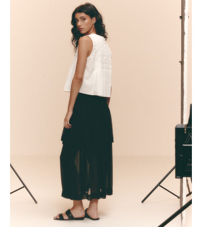 AMME, FALDA, MIDI, SEMITRANSPARENTE, NUEVO, MODA