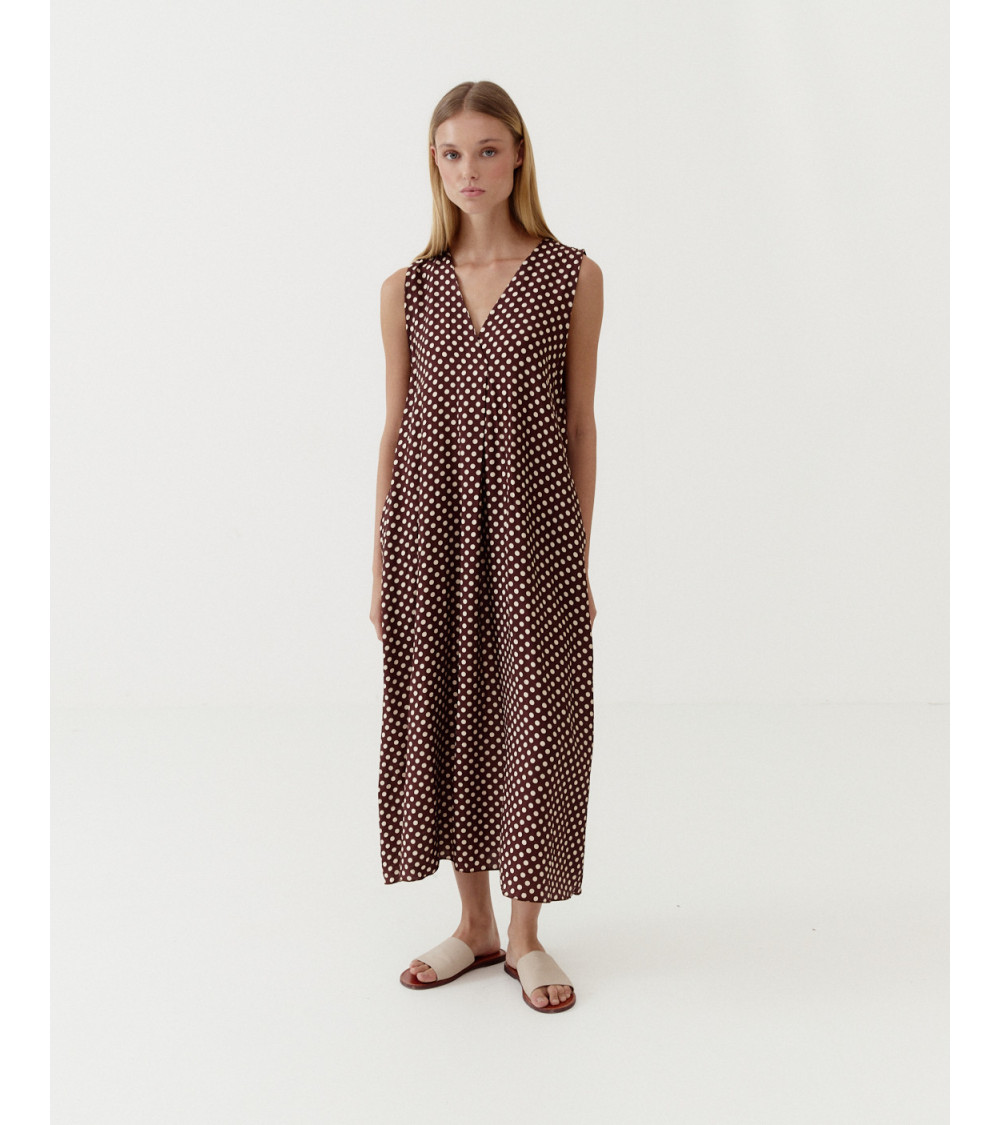 VESTIDO LARGO ESTAMPADO LUNARES | MULAYA