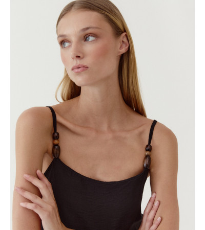 VESTIDO APLIQUE MADERA | MULAYA