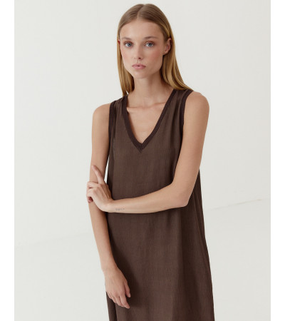 VESTIDO LARGO CUELLO EN V | MULAYA
