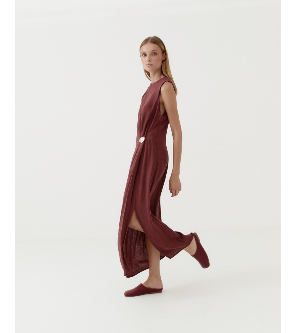 VESTIDO APILQUE DORADO | MULAYA