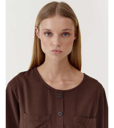 BLUSA CUELLO REDONDO BOTONES| MULAYA