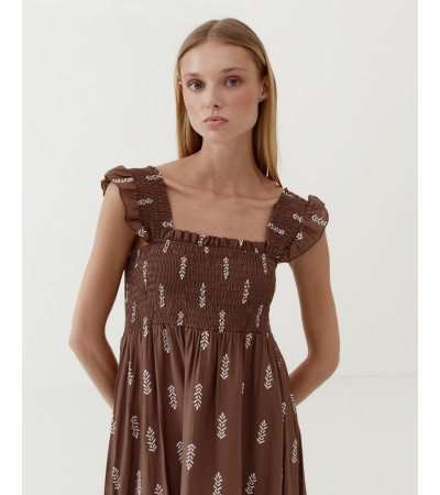 VESTIDO FRUNCIDO TIRANTES ESTAMPADO