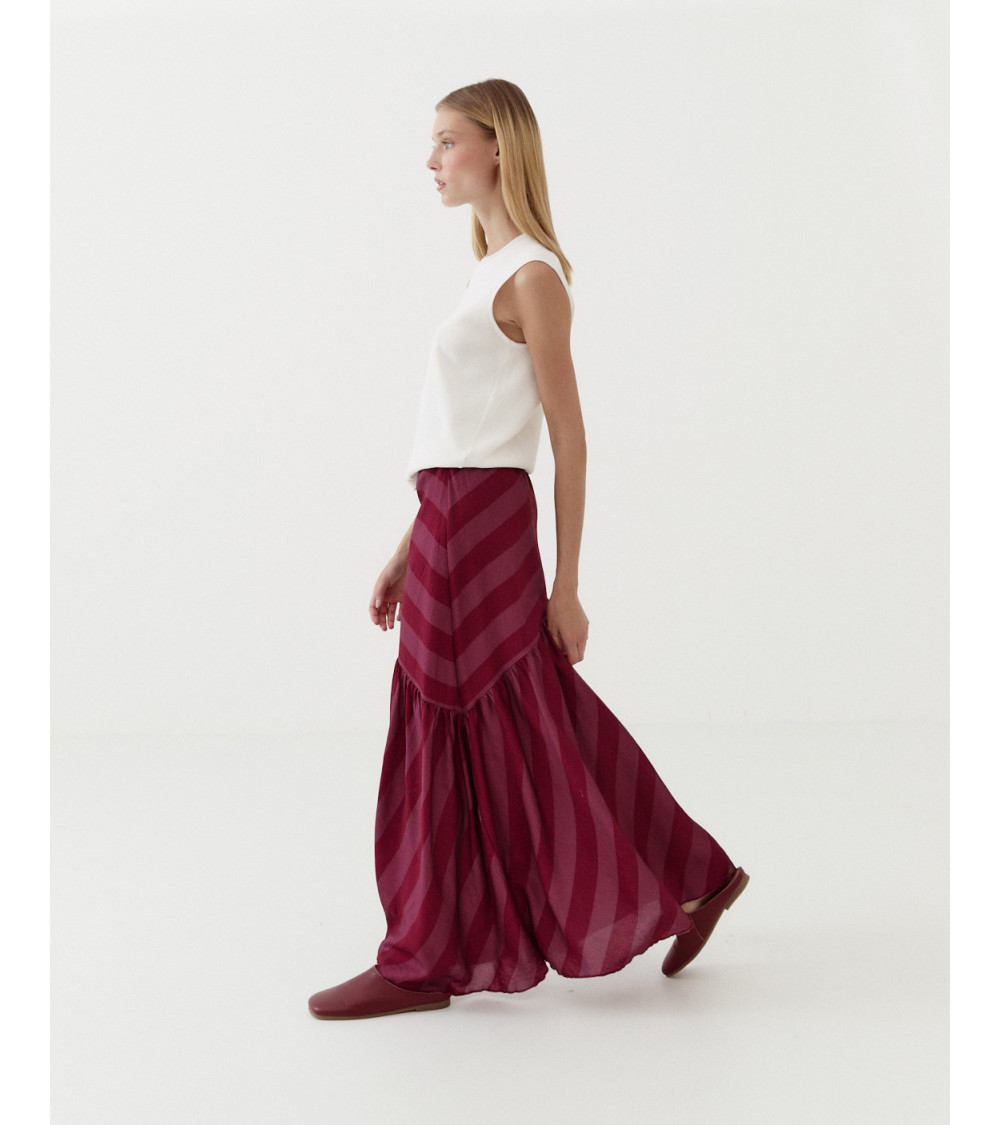 FALDA LARGA RAYAS MAXI VOLANTE | MULAYA