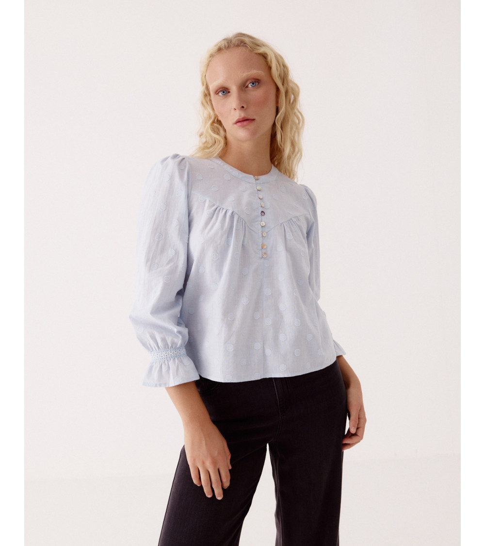 BLUSA TEXTURA LUNARES ALGODÓN | MULAYA