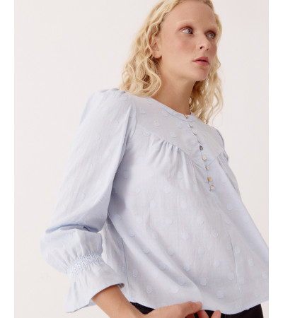 BLUSA TEXTURA LUNARES ALGODÓN | MULAYA