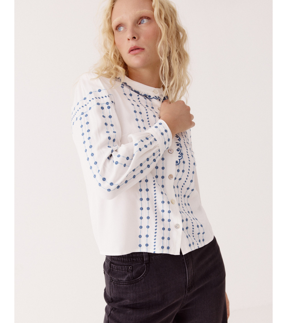 CAMISA CUELLO MAO BORDADA | MULAYA