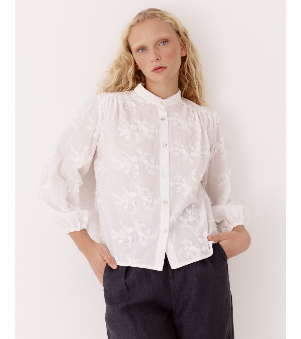 CAMISA APLIQUES BORDADOS  FLORES | MULAYA