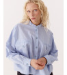 CAMISA AMPLIA RAYADA CUELLO MAO | MULAYA