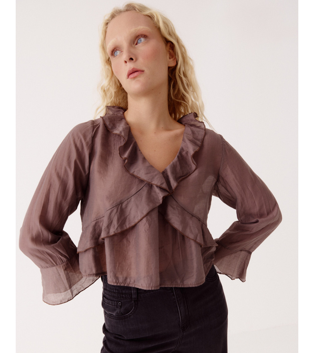 BLUSA CROP SEMITRANSPARENTE | MULAYA