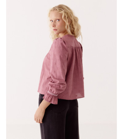 BLUSA DE ALGODÓN TEXTURA LUNARES | MULAYA