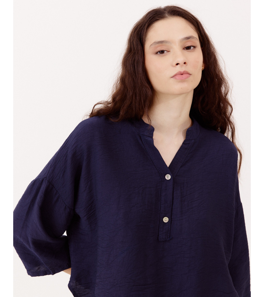 BLUSA CUELLO V BOTONES | MULAYA