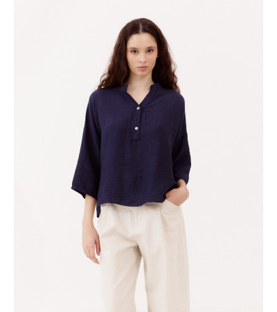 BLUSA CUELLO V BOTONES | MULAYA