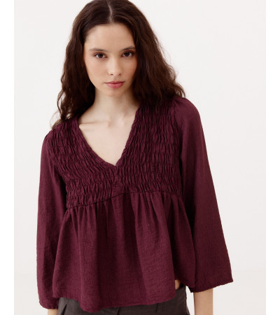 BLUSA DETALLE NIDO DE ABEJA | MULAYA