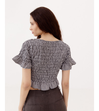 CROP TOP  ESTAMPADO FRUNCIDO | MULAYA