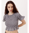CROP TOP  ESTAMPADO FRUNCIDO | MULAYA