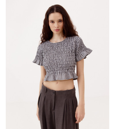 CROP TOP  ESTAMPADO FRUNCIDO | MULAYA