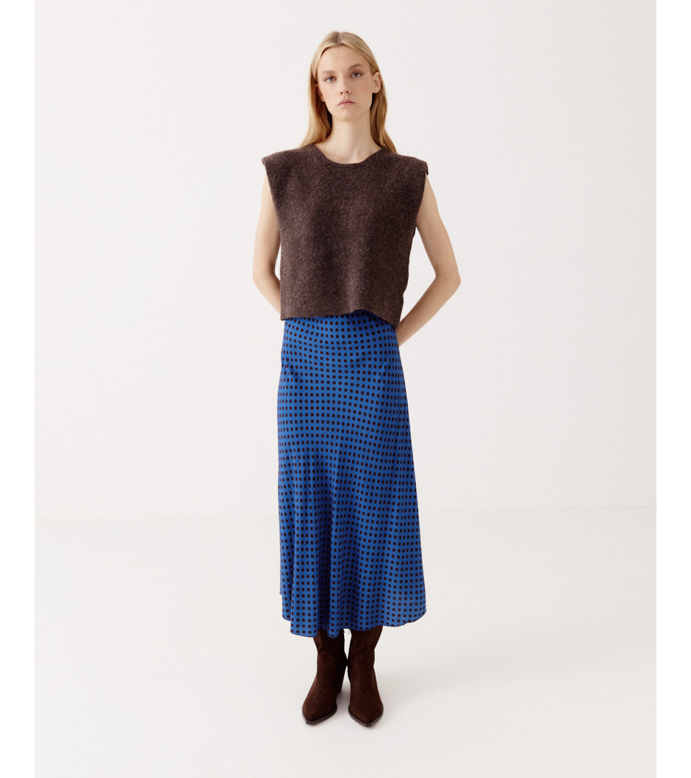 FALDA MIDI ESTAMPADA LUNARES | MULAYA