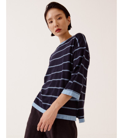 JERSEY OVERSIZE RAYAS CUELLO REDONDO MUJER | MULAYA
