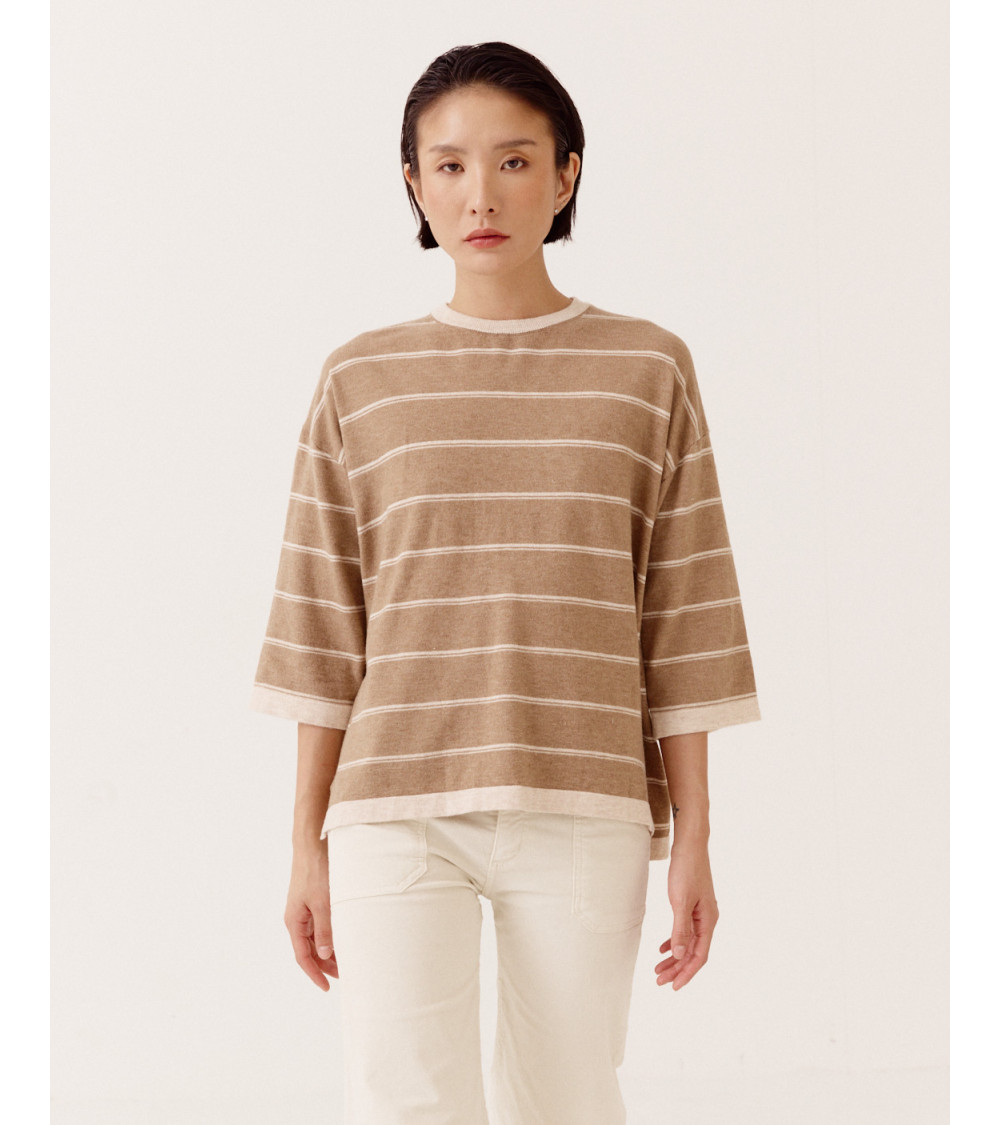 JERSEY OVERSIZE RAYAS CUELLO REDONDO MUJER | MULAYA