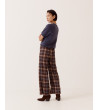 PANTALÓN RECTO CUADROS ELÁSTICO PARA MUJER | MULAYA