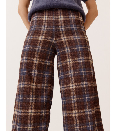PANTALÓN RECTO CUADROS ELÁSTICO PARA MUJER | MULAYA
