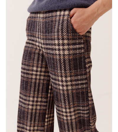 PANTALÓN RECTO CUADROS ELÁSTICO PARA MUJER | MULAYA