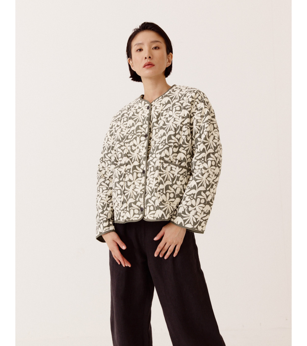 CHAQUETA ACOLCHADA CON ESTAMPADO DE FLORES | MULAYA