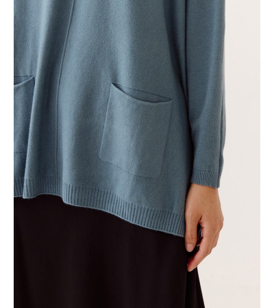 JERSEY LARGO CON BOLSILLOS Y BOTONES | MULAYA
