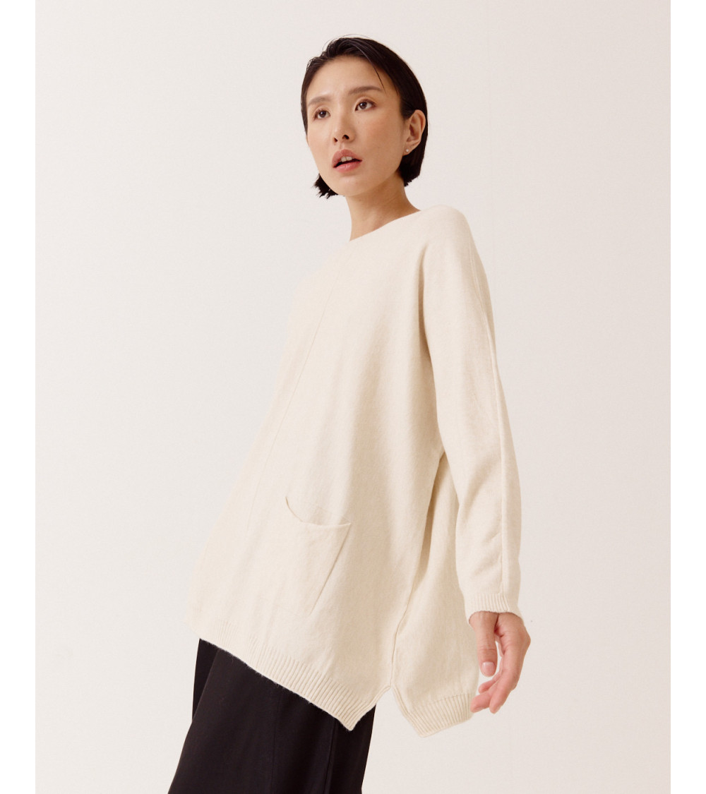 JERSEY LARGO CON BOLSILLOS Y BOTONES | MULAYA