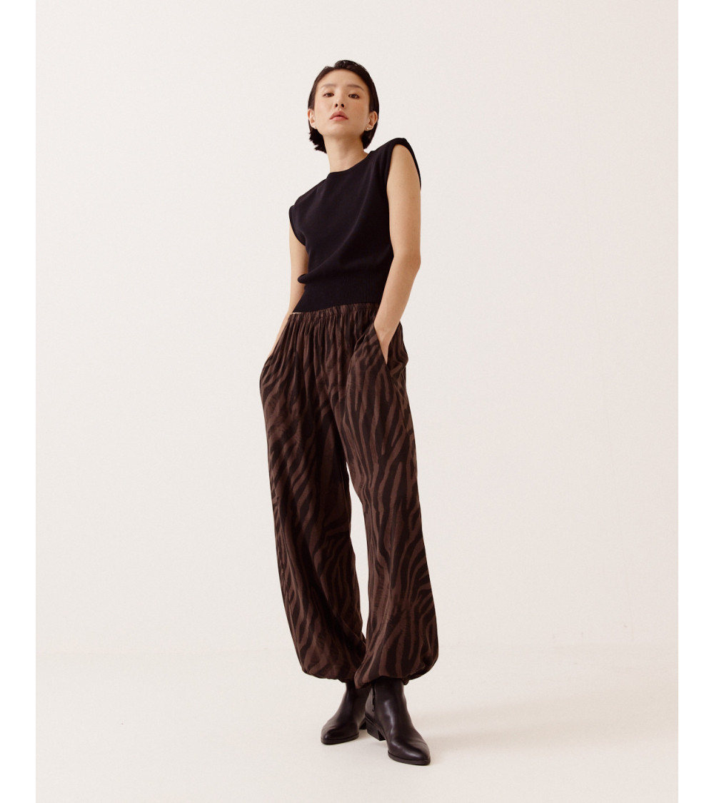 PANTALÓN BOMBACHO ANIMAL PRINT CINTURA ELÁSTICA | MULAYA