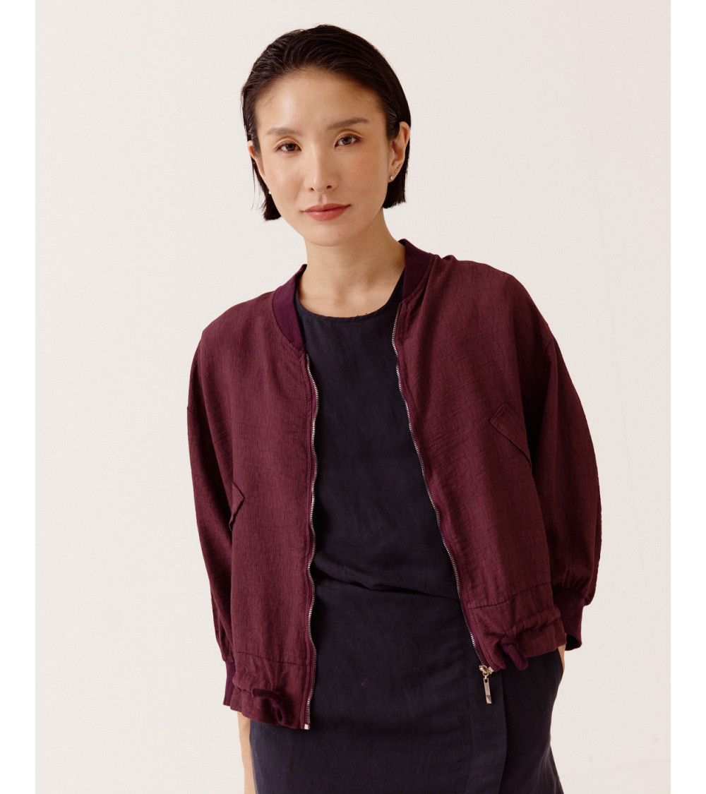 CHAQUETA ESTILO BOMBER HOLGADA CUELLO CANALÉ | MULAYA