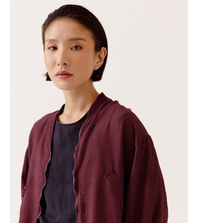 CHAQUETA ESTILO BOMBER HOLGADA CUELLO CANALÉ | MULAYA
