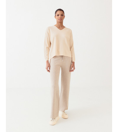 PANTALÓN WIDE LEG CINTURA CORDÓN DE PUNTO | MULAYA