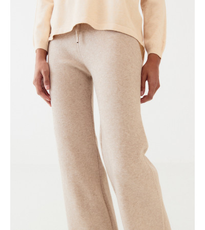 PANTALÓN WIDE LEG CINTURA CORDÓN DE PUNTO | MULAYA