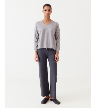 PANTALÓN WIDE LEG CINTURA CORDÓN DE PUNTO | MULAYA