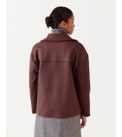 CHAQUETA ANTE RECTA CON BOTONES BÁSICA | MULAYA