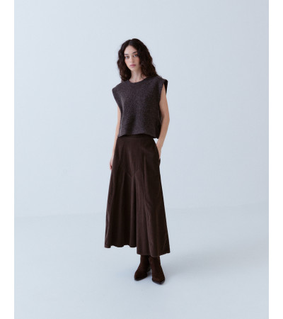 Falda Midi Pana Cintura Elástica | MULAYA