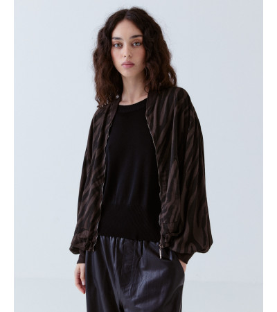 Chaqueta Bomber Cebra Ligera Cremallera | MULAYA