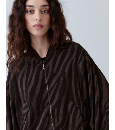 Chaqueta Bomber Cebra Ligera Cremallera | MULAYA