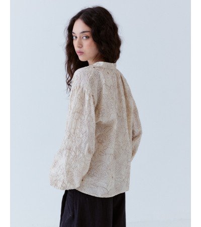 BLUSA BORDADO LENTEJUELAS | CUELLO PICO | MULAYA