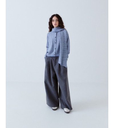 CÁRDIGAN BUFANDA PUNTO | CUELLO REDONDO | MULAYA