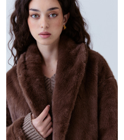 Abrigo Largo Pelo Cinturón Invierno | MULAYA