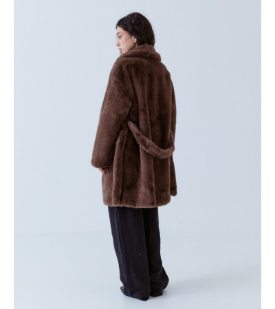 Abrigo Largo Pelo Cinturón Invierno | MULAYA