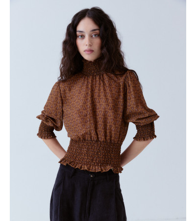 Blusa Nido Abeja Estampada Poliéster | MULAYA