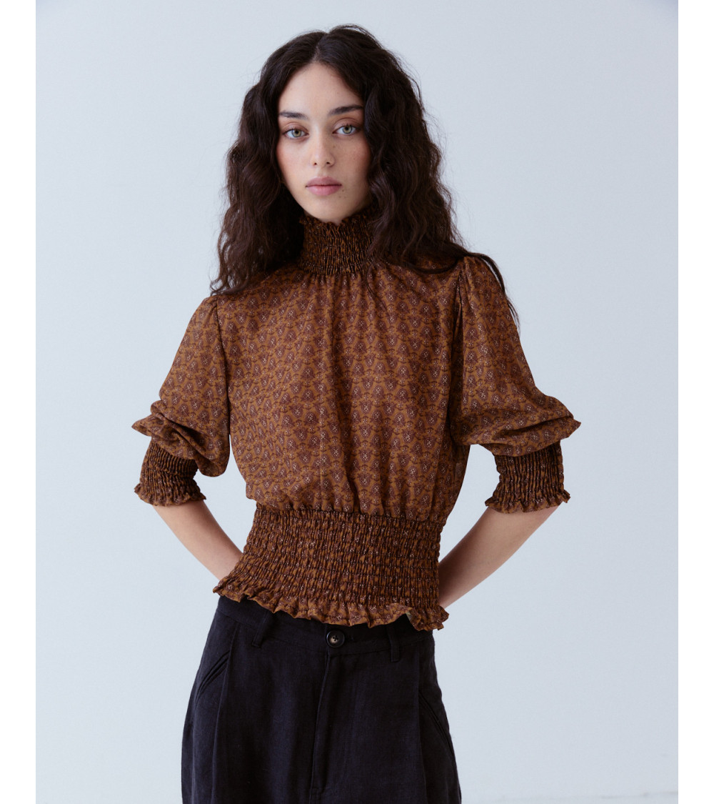 Blusa Nido Abeja Estampada Poliéster | MULAYA