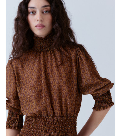 Blusa Nido Abeja Estampada Poliéster | MULAYA